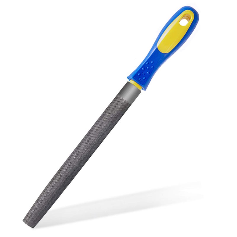 KALIM 8 Inch Half-Round Hand File with High Carbon Hardened Steel, Ergonomic Grip, Plastic Non-Slip Handle â€¦ - Image 1